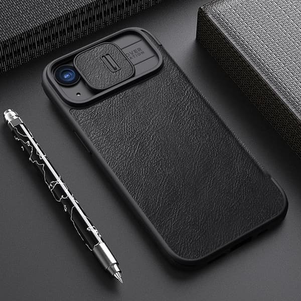 Nillkin iPhone 15 Pro Max Plånboksfodral QinPro Läder - Svart