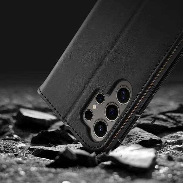 Dux Ducis Galaxy S24 Ultra Plånboksfodral Äkta Läder Hivo - Svart