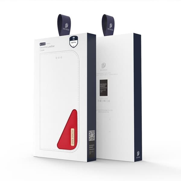 Dux Ducis Galaxy S24 Plus Plånboksfodral Äkta Läder Hivo - Röd