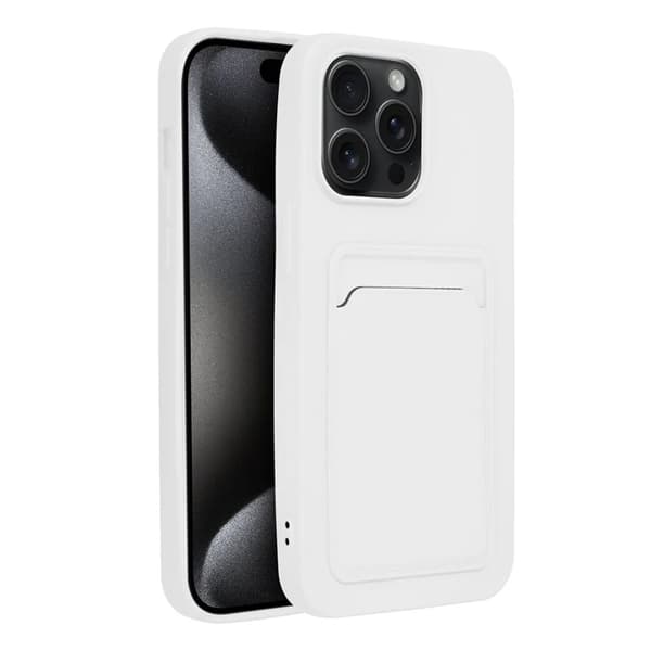 iPhone 15 Pro Max Mobilskal Korthållare - Vit