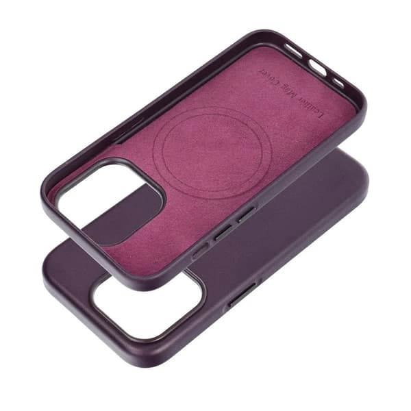 iPhone 15 Mobilskal Magsafe Läder - Lila