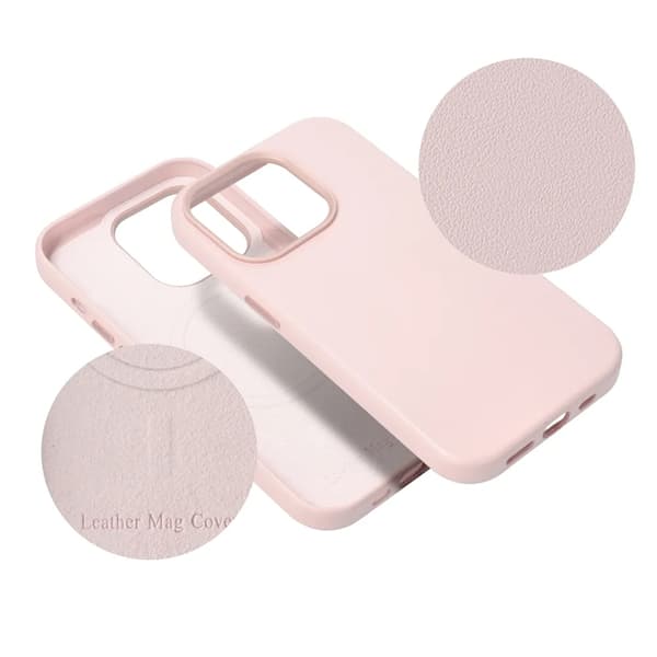 iPhone 15 Pro Mobilskal Magsafe Läder - Rosa
