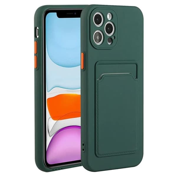 iPhone 15 Pro Max Mobilskal Korthållare - Midnattsgrön