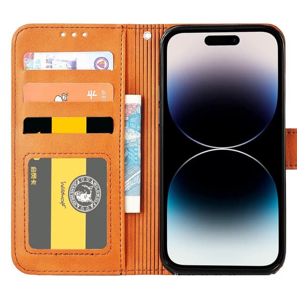 iPhone 15 PU-läderfodral - (2-kortfack)