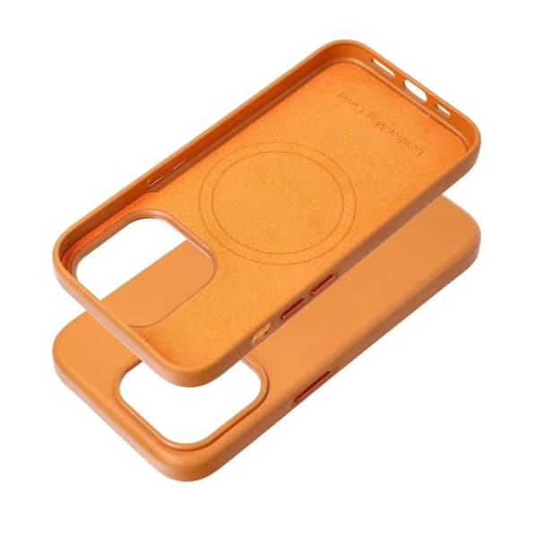 iPhone 15 Pro Max Mobilskal Magsafe Läder - Orange