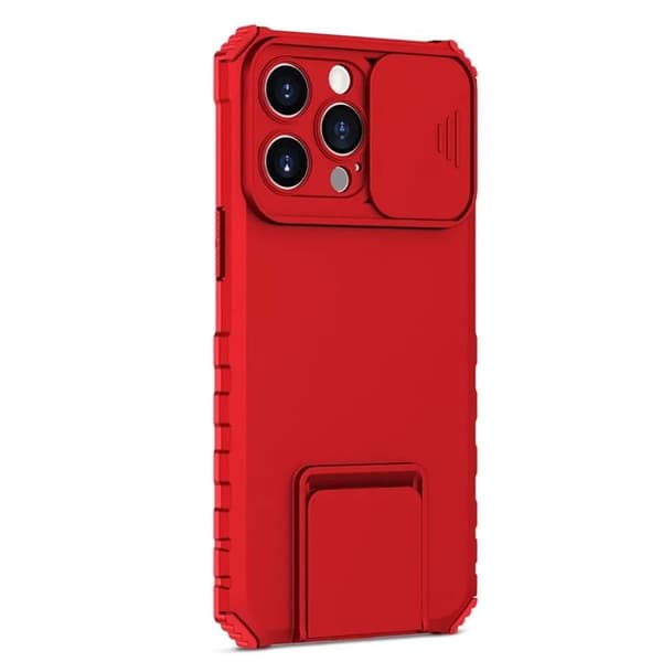 iPhone 15 Pro Max Mobilskal med Skjutkameralock - Röd