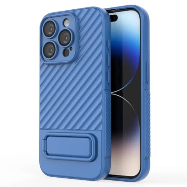 iPhone 15 Pro Mobilskal Kickstand Slim - Ljusblå