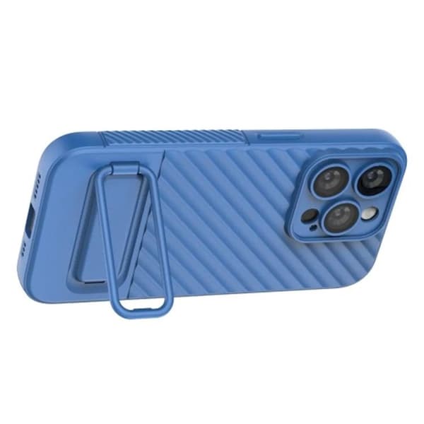 iPhone 15 Pro Mobilskal Kickstand Slim - Ljusblå
