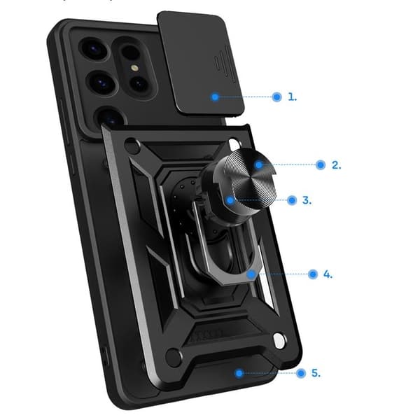 Galaxy S24 Ultra Mobilskal Hybrid Armor Camshield - Blå