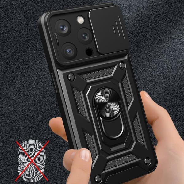 iPhone 15 Pro Mobilskal Camshield Hybrid Armor - Blå