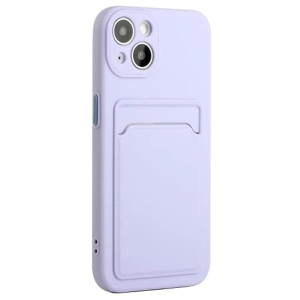 iPhone 15 Mobilskal Korthållare TPU - Lila