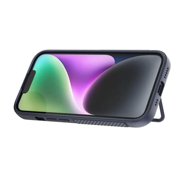 iPhone 15 Mobilskal Kickstand TPU - Mörkblå