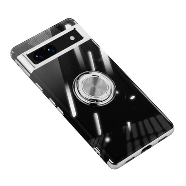 Google Pixel 7A Mobilskal Ringhållare Elektropläterat - Silver