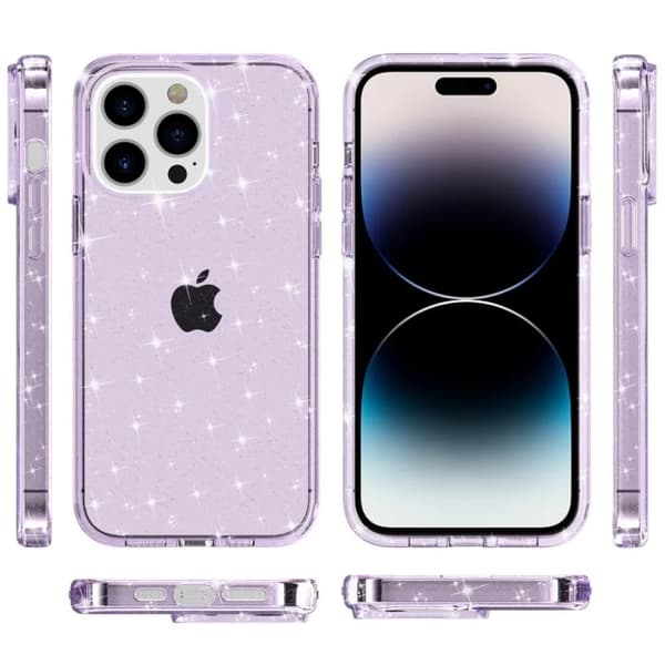 iPhone 15 Pro Mobilskal Glittrande - Lila