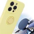 Miniatyrbild 4 av 6: iPhone 15 Pro Max Mobilskal Ringhållare Liquid Silikon - Gul