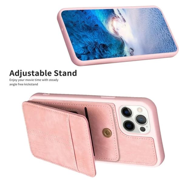 iPhone 15 Pro Max Mobilskal Korthållare BF28 - Rosa