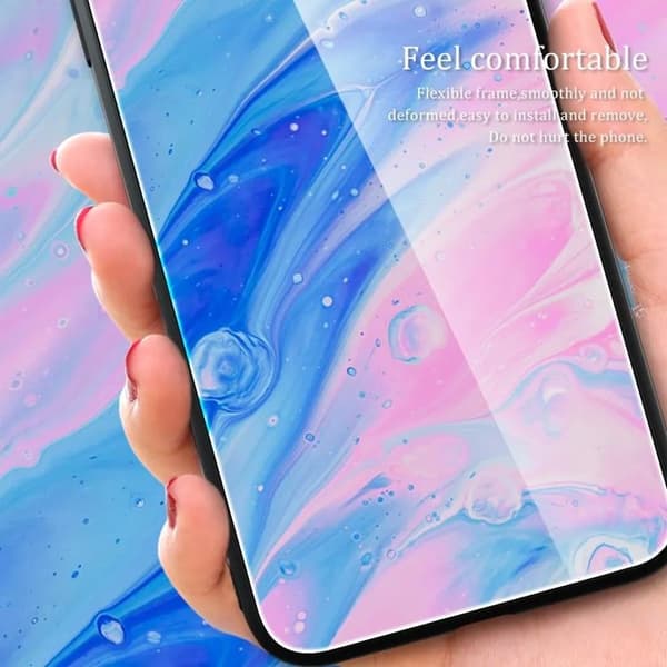 Galaxy A55 Mobilskal Marmormålad - Blå
