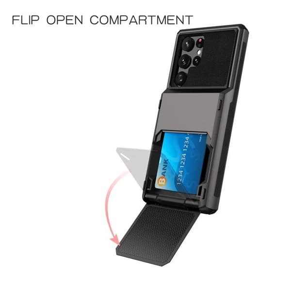 Galaxy S24 Ultra Mobilskal Flip Korthållare - Vit