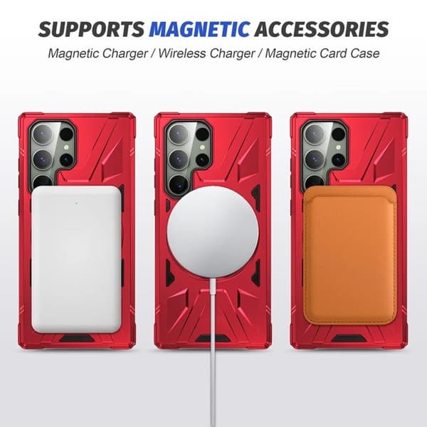 Galaxy S24 Ultra Mobilskal Magsafe Kickstand - Röd