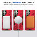 Miniatyrbild 5 av 5: Galaxy S24 Ultra Mobilskal Magsafe Kickstand - Röd