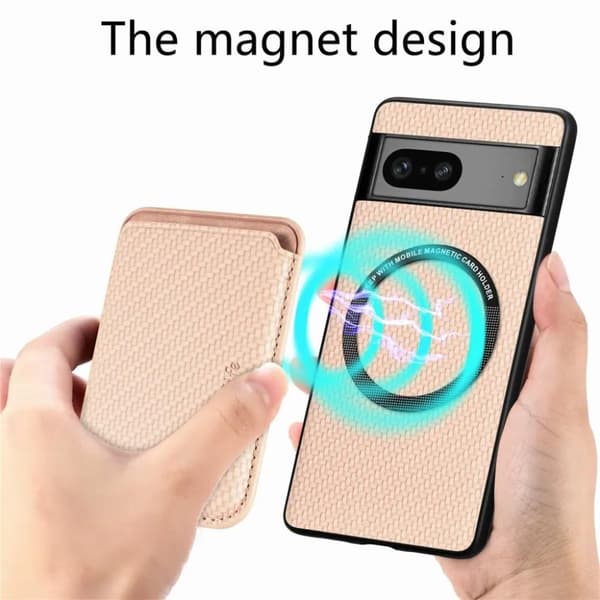 Google Pixel 7A Mobilskal Korthållare Detachable - Ljusrosa