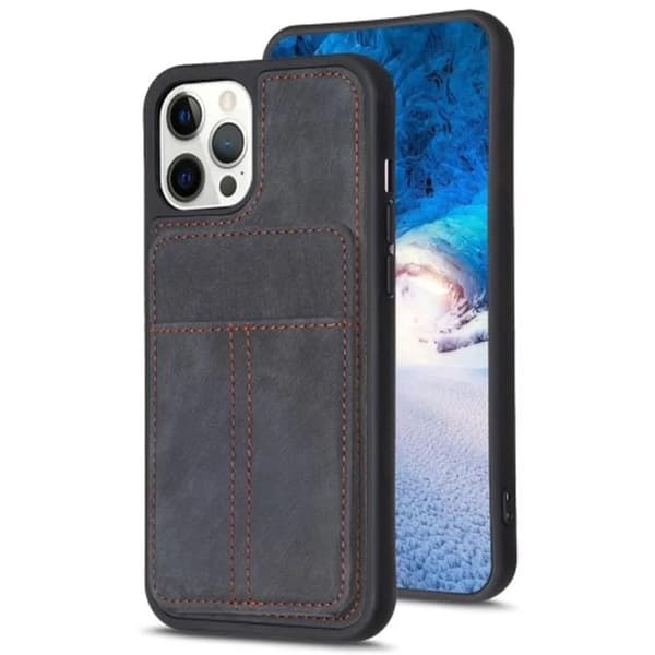iPhone 15 Mobilskal Korthållare - Svart