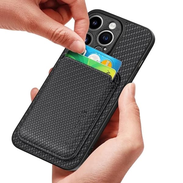 iPhone 15 Pro Max Mobilskal Korthållare Detachable - Svart