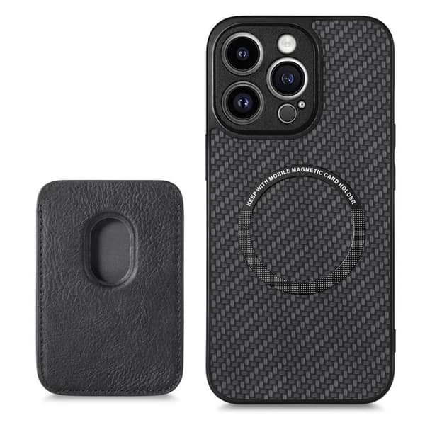 iPhone 15 Pro Max Mobilskal Korthållare Detachable - Svart