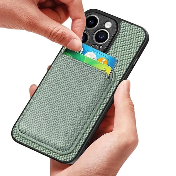 iPhone 15 Pro Max Mobilskal Korthållare Detachable - Grön