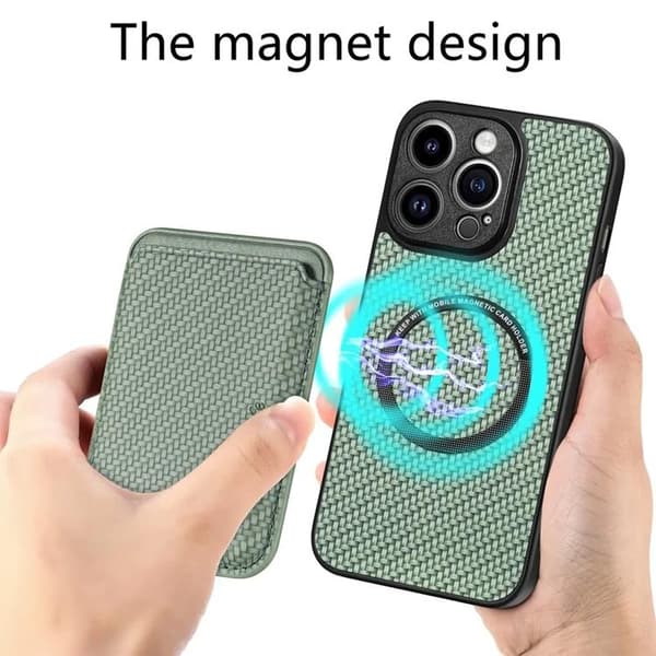 iPhone 15 Pro Max Mobilskal Korthållare Detachable - Grön