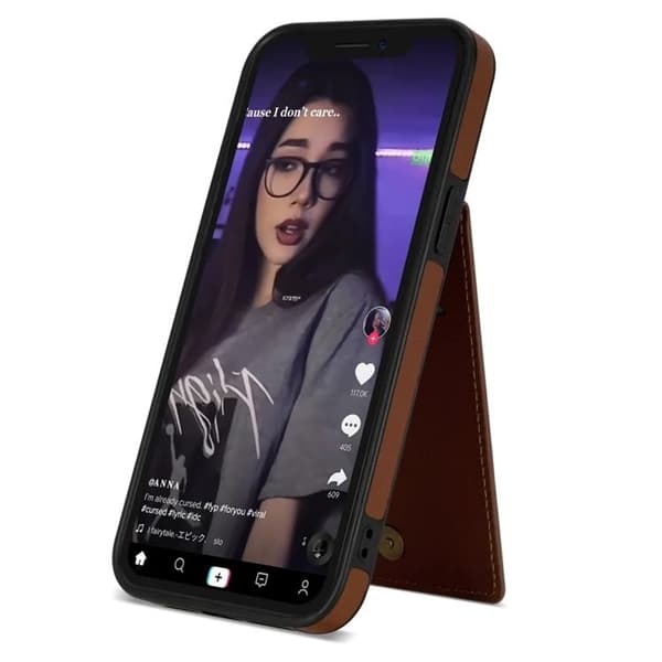 N.BEKUS iPhone 15 Pro Max Mobilskal Korthållare - Brun