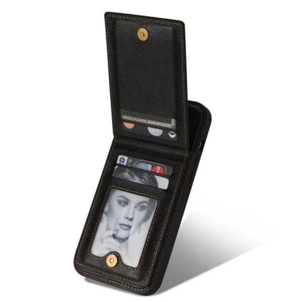 N.BEKUS iPhone 15 Pro Mobilskal Korthållare Kickstand - Svart