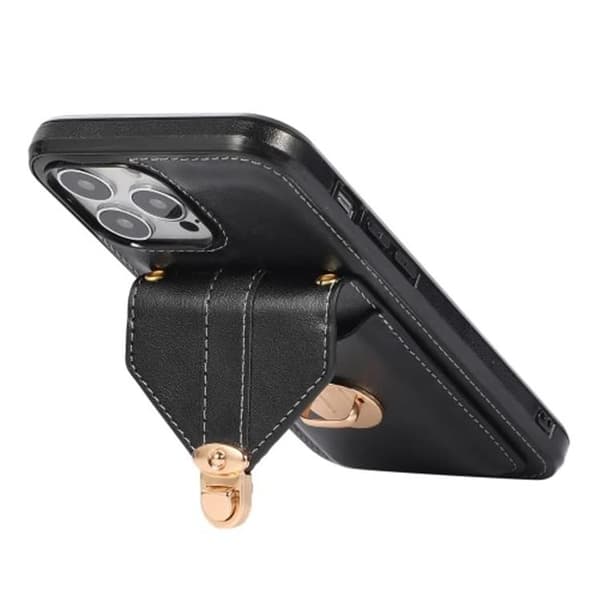 iPhone 15 Pro Halsbandsskal Korthållare - Svart