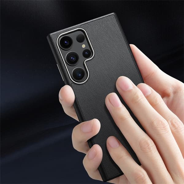 Galaxy S24 Plus Mobilskal Läder Shockproof Silikon - Grön