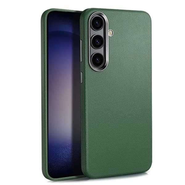 Galaxy S24 Plus Mobilskal Läder Shockproof Silikon - Grön