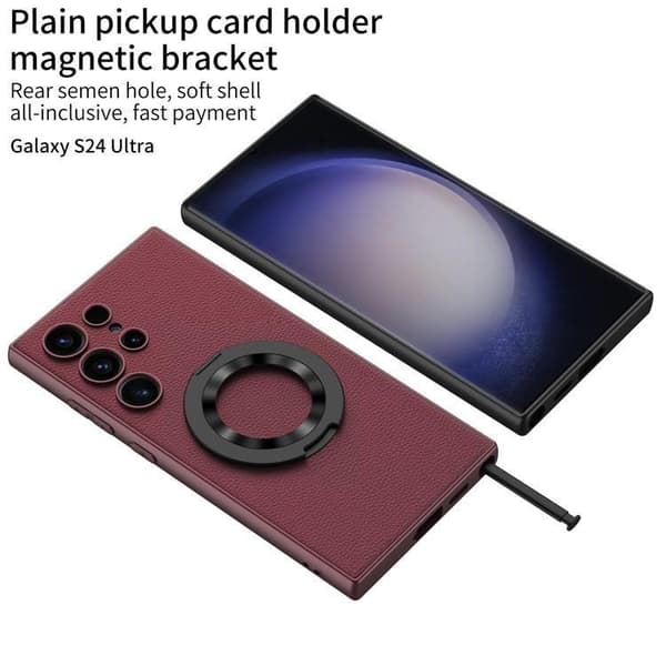 GKK Galaxy S24 Ultra Mobilskal Ringhållare KickStand - Svart