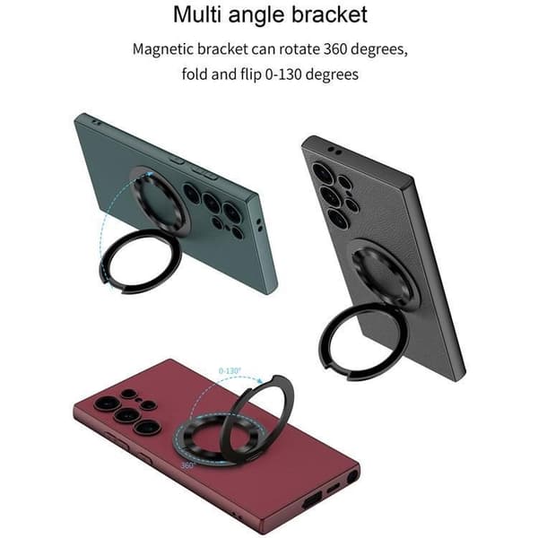 GKK Galaxy S24 Ultra Mobilskal Ringhållare KickStand - Svart