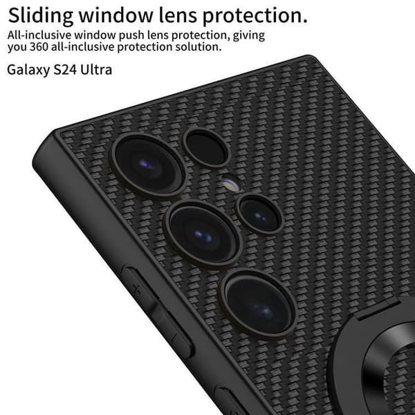 GKK Galaxy S24 Ultra Mobilskal Ringhållare KickStand - Svart