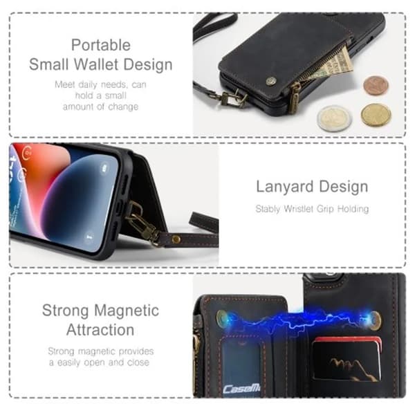 Caseme iPhone 15 Plus Mobilskal Korthållare C20 - Svart