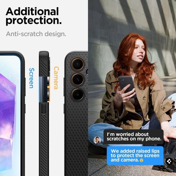 Spigen Galaxy A55 5G Mobilskal Liquid Air - Svart