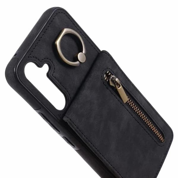 Galaxy S24 Mobilskal Kickstand Korthållare - Svart