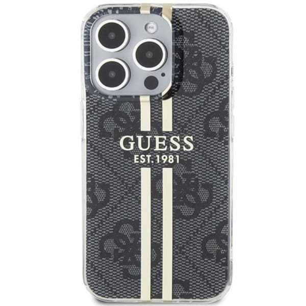 Guess iPhone 15 Pro Max Mobilskal Gold Stripes - Svart