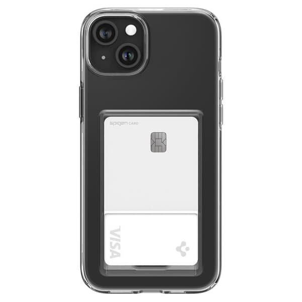Spigen iPhone 15 Plus Mobilskal Korthållare Crystal - Clear