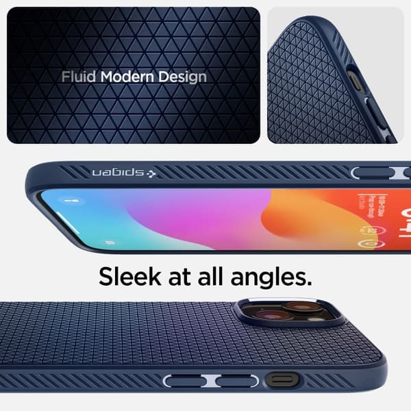 Spigen iPhone 15 Plus Mobilskal Liquid Air - Marinblå
