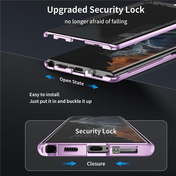 Galaxy S23 Ultra Mobilskal Magsafe Magnetic Metall - Svart