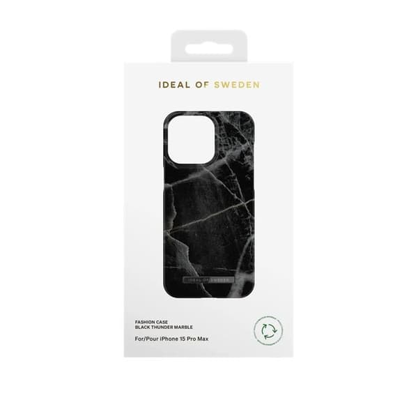 iDeal of Sweden iPhone 15 Mobilskal - Svart Thunder Marble