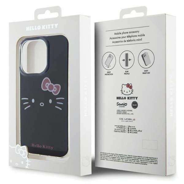 Hello Kitty iPhone 15 Pro Mobilskal IML Kitty Face - Svart