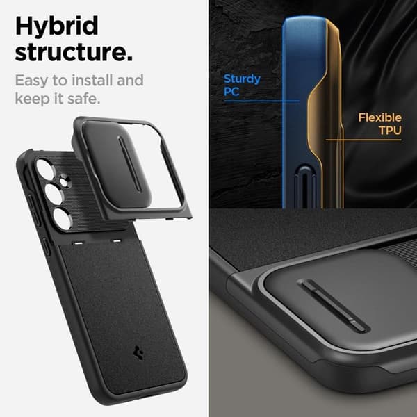Spigen Galaxy A55 5G Mobilskal Optik Armor - Svart