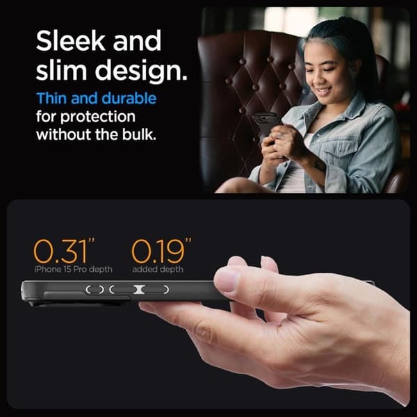 Spigen iPhone 15 Pro Mobilskal Magsafe Optik Armor - Svart