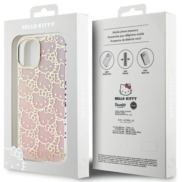Hello Kitty iPhone 15 Mobilskal IML Gradient Electrop Crowded